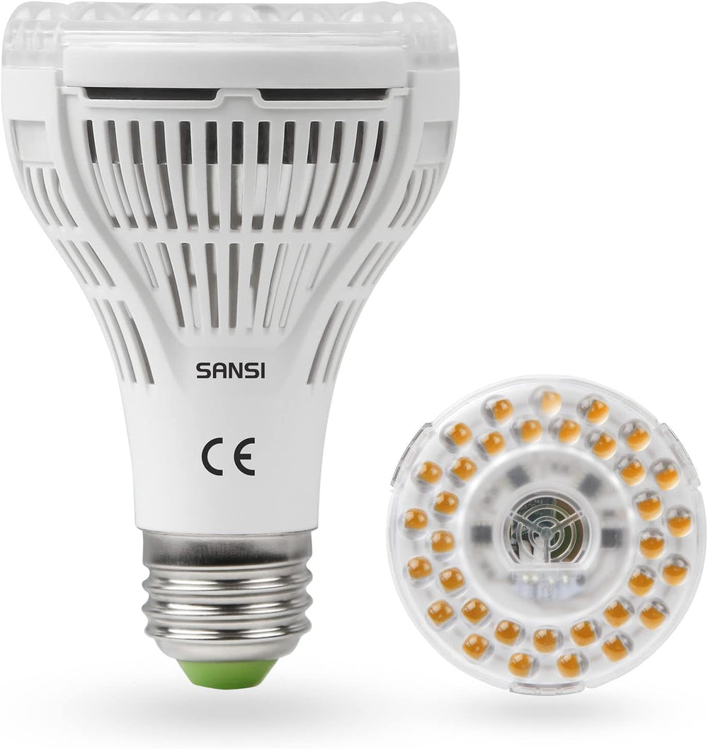 Lampă LED SANSI 36W cu spectru complet E27 pentru plante de interior, lampă LED de creștere cu lămpi de creștere PPFD ridicat pentru seră, grădină, flori, legume, hidroponică, dimensiune Ø11.5 * 13.3cm