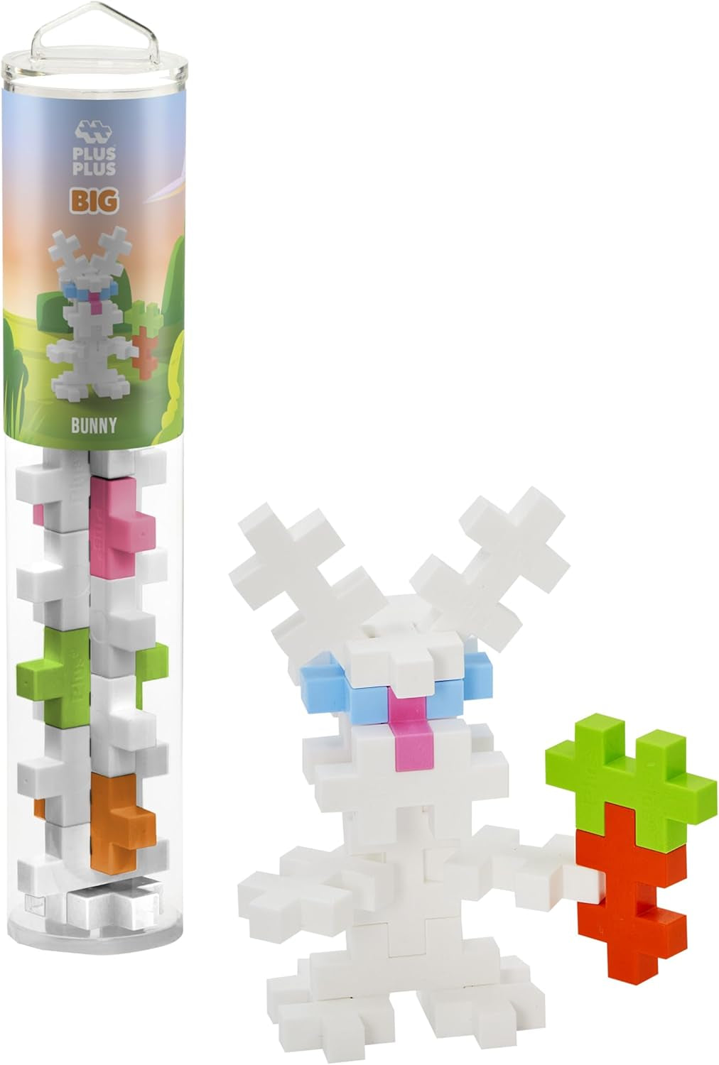 Plus-Plus 9603431 Kreativ-Bausteine Tube, Big Tropical, Geniales Konstruktionsspielzeug, 15 Teile, 38 cm
