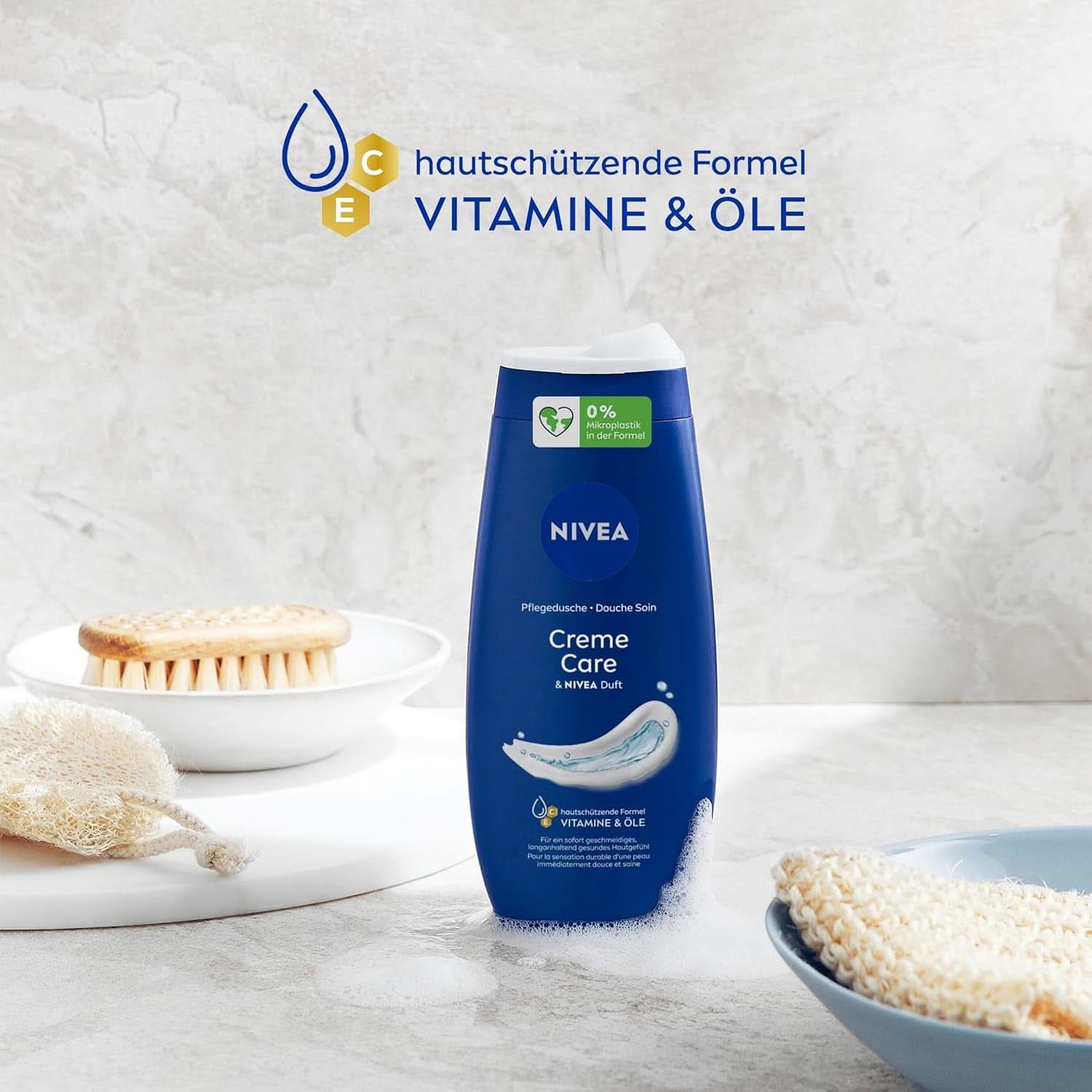 NIVEA Creme Care, gel de duș cu vitamine și uleiuri esențiale, 250 ml Duș și baie Naty Shop