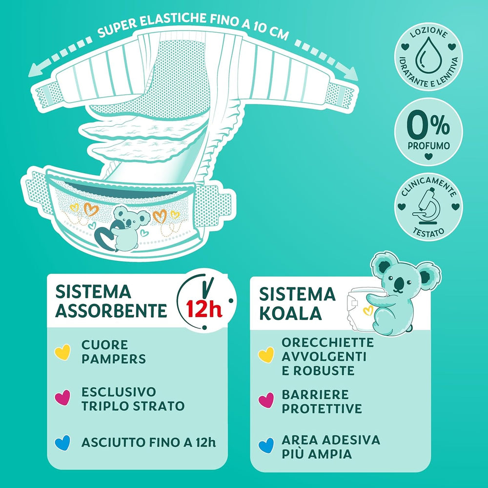 Pampers Baby Dry Maxi Mărimea 4 (7-18 kg), 200 de scutece + 500 de puncte de îmbrățișare suplimentare gratuite