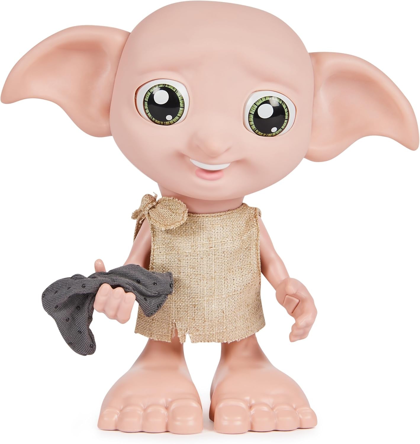 Spin Master 6067280 Wizarding World Harry Potter, interaktive Magical Dobby Elfenpuppe mit Socke, über 30 Geräusche und Sätze, 21,6cm, Spielzeug für Kinder, Black