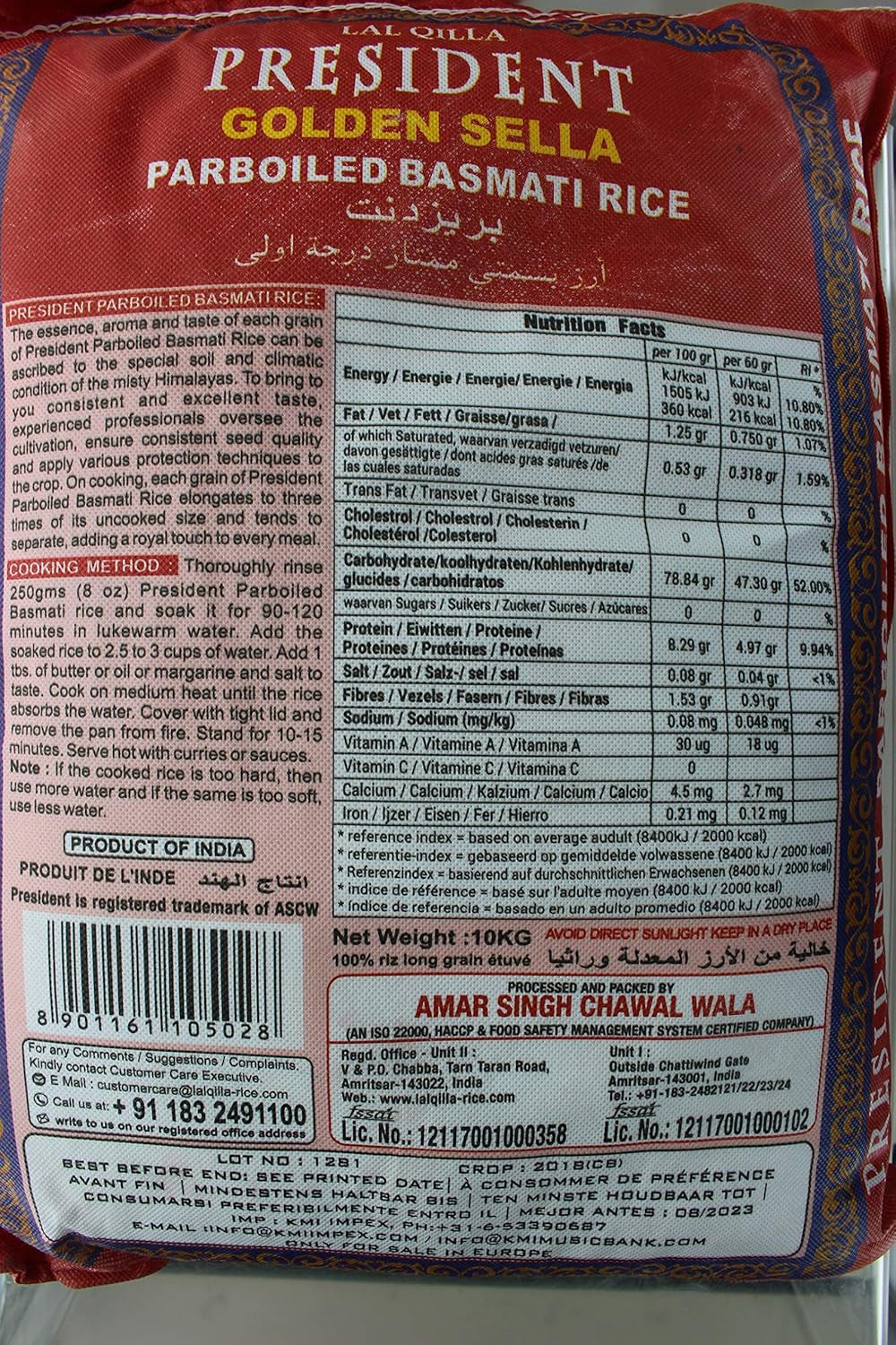 PRESIDENT - Orez Basmati Golden Sella, pachet de 20 (1 x 20 kg)