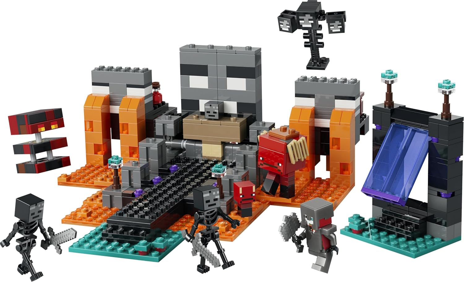 LEGO Minecraft Duell mit dem Wither - Geschenk für Junge Gamer - Merchandising für Fans - Minecraft - Bauset mit vielen Kreaturen und Werkbank für Jungen und Mädchen ab 8 Jahren - 21590