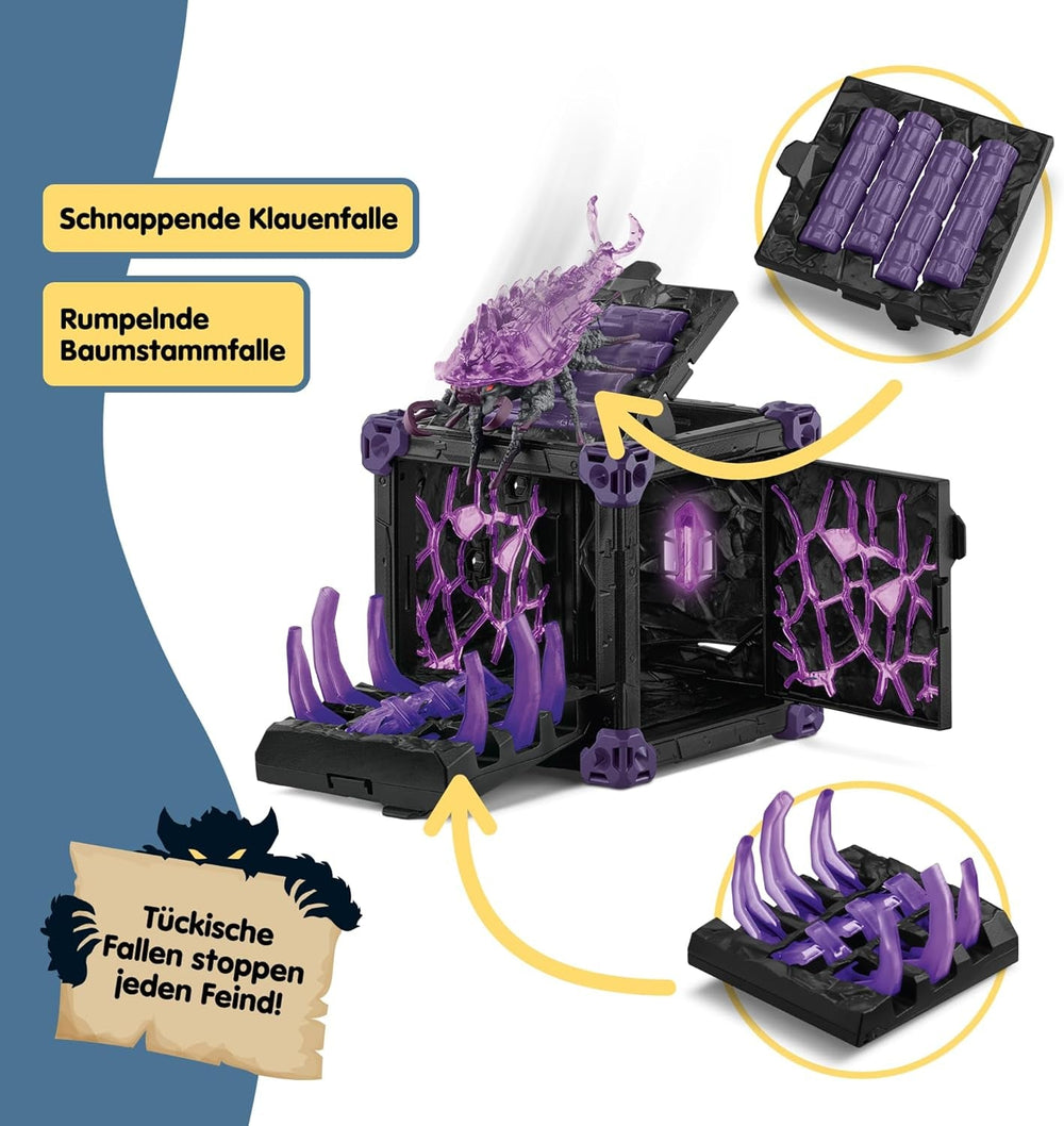 SCHLEICH ELDRADOR Creatures | Battle CAVE Schattenassel 42675 | Set aus ELDRADOR Battle Cave mit Monster und Schattenkristall | Battle Caves zur Arena stapelbar | Spielzeug ab 7 Jahren | 34 Teile