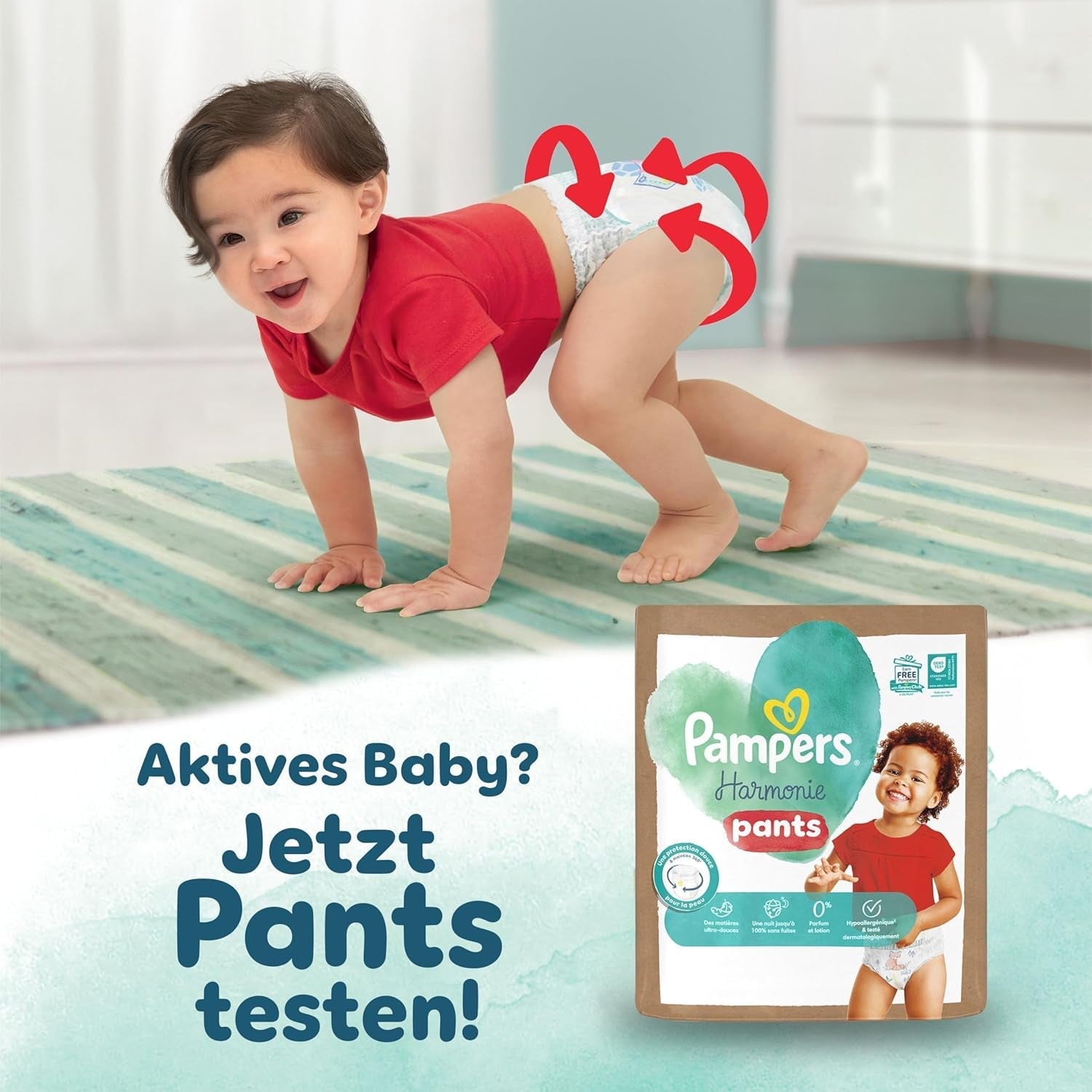 Scutece Pampers Harmony mărimea 6, 144 scutece, 13 kg+, protecție delicată a pielii cu protecție 100% Pampers
