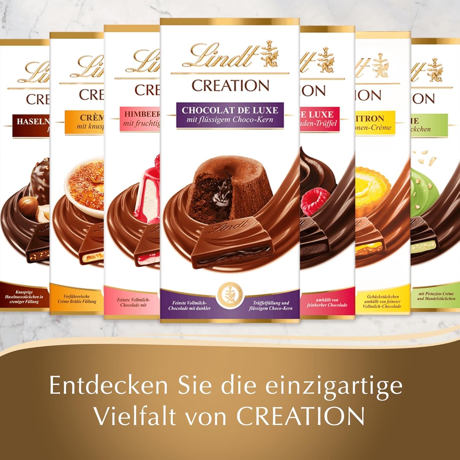 Lindt Chocolate Creation Zmeură Panna Cotta, Cadou de Ciocolată, Baton de Ciocolată, 150g (Pachet de 5)