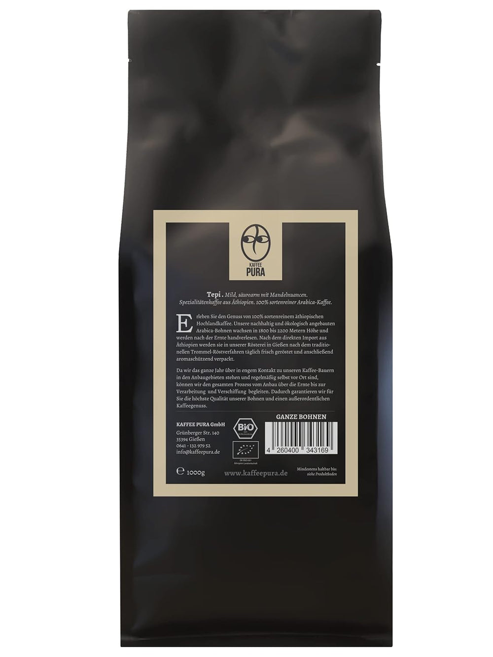 Cafea boabe Tepi-bio 1000g