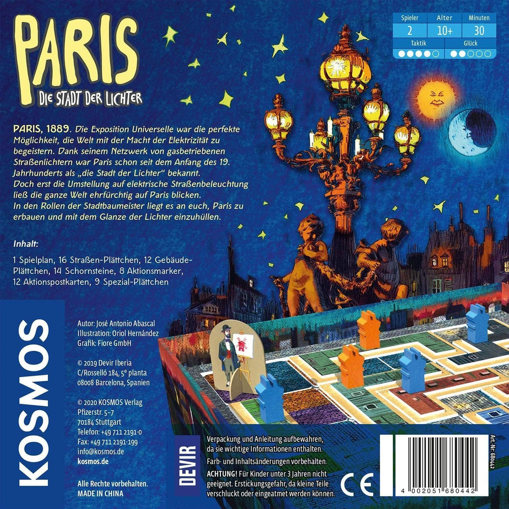 KOSMOS 680442 Paris - Orașul Luminilor, Duelul pentru cele mai bune șantiere de construcții, Joc de strategie pentru 2 jucători, cu reguli simple, Joc pentru 2 persoane cu vârsta de 10 ani și peste