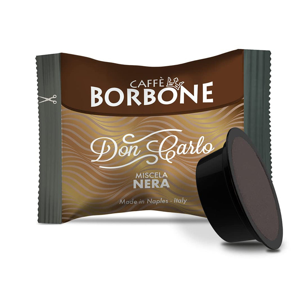 Caffè Borbone Don Carlo, Schwarze Kaffeemischung - 50 Kapseln - Kompatibel mit Lavazza®* A Modo Mio®* Haushalts-Espressomaschinen