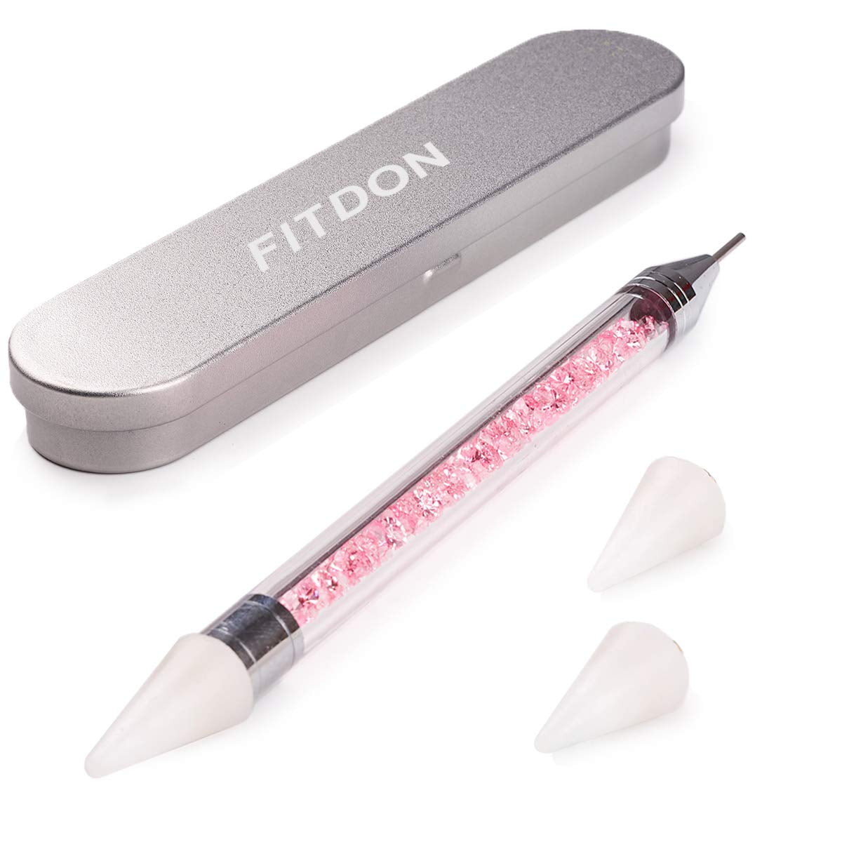 Set de 3200 de pietre pentru unghii, FITDON, pietre AB din sticlă multi-forme și pietre AB cu sclipici și diamant transparent pentru unghii, pentru decorare, seturi DIY, brelocuri pentru bijuterii, accesorii pentru unghii