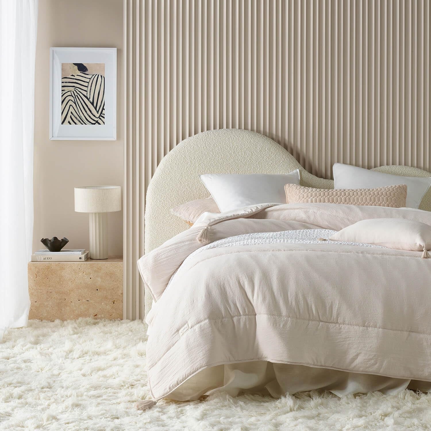 ROOM99 Noemi Cuvertură de pat elegantă în crem 170 X 210 Cm Cuvertură de pat versatilă ca cuvertură de pat sau canapea Pătură de aruncat pentru pat și canapea Stilul quilt Ideal ca cuvertură de pat Paturi si Cuverturi Besuche den ROOM99-Store