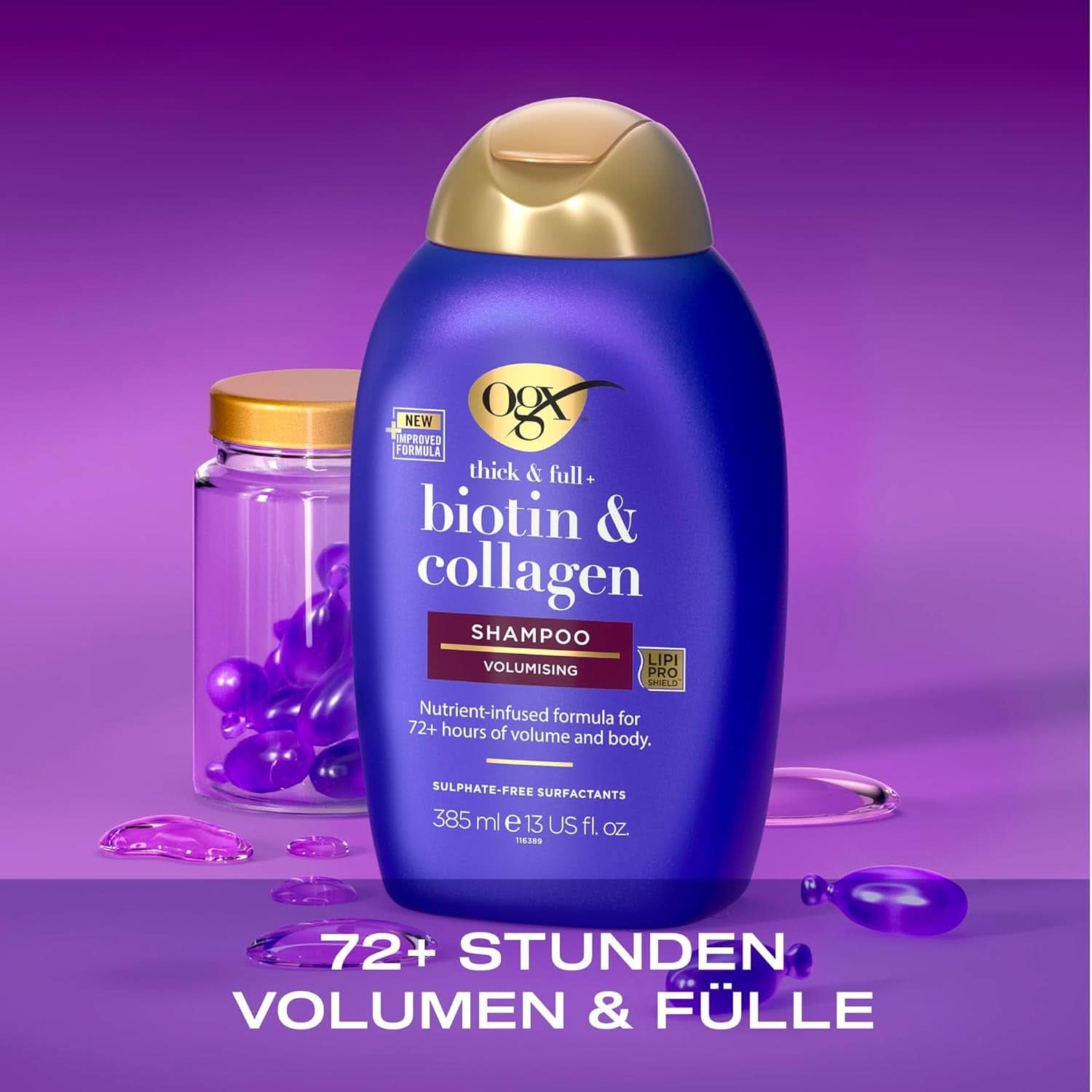 OGX Şampon biotină şi colagen, 385 ml Duș și baie Naty Shop