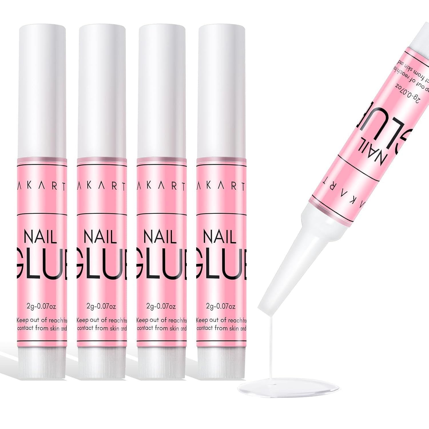 Lipici de unghii Makartt extra puternic pentru unghii artificiale, uscare rapidă în 5 secunde, lipici acrilic pentru vârfuri de unghii sau unghii reparate, nu necesită întărire cu lampa UV, 7 ml