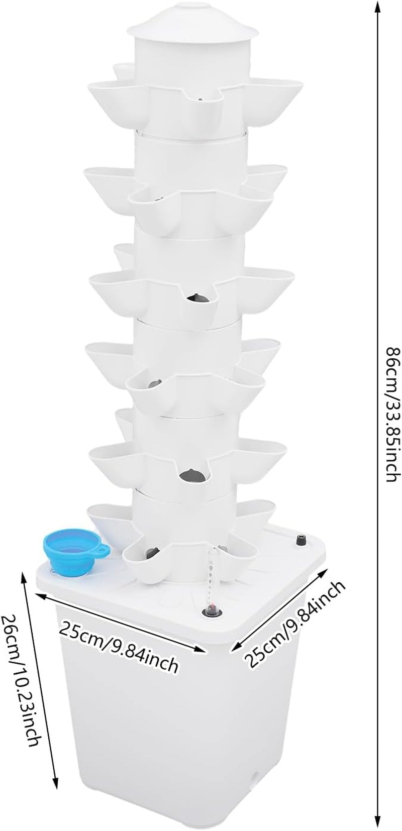 Turn hidroponic cu 30 de capsule, sistem de creștere hidroponică pentru grădină, kit de creștere aeroponică cu rezervor de apă de 10 litri și pompă de hidratare, kit de creștere aeroponică verticală pentru ierburi, fructe, legume