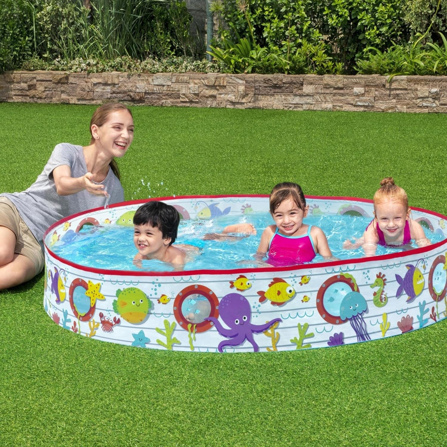 Piscină pentru copii Bestway FillN Fun, lume subacvatică, 152 x 25 cm