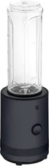 WMF Küchenminis Smoothie-To-Go, Mini Standmixer Mit Zwei Mix-/Trinkbehältern 0,6L, Mixer Hochleistungsmixer 300 W, Edelstahl Matt, Schwarz Bucatarie Naty Shop Deep Black