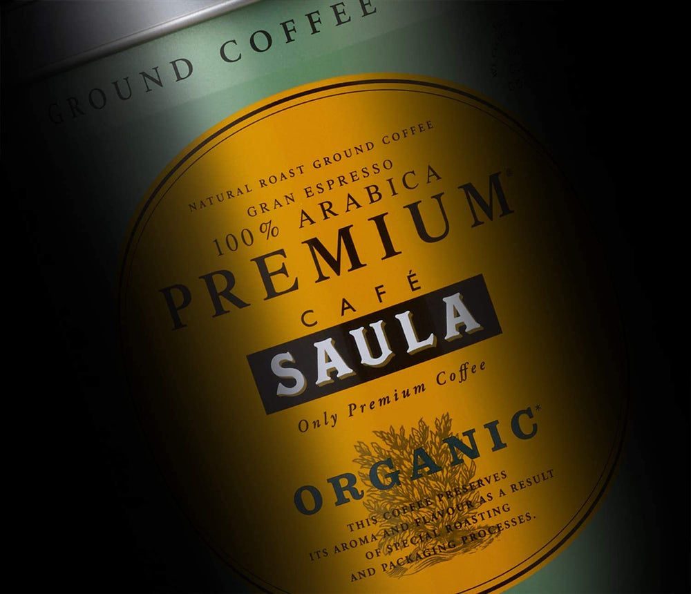 Cafea boabe premium Saula, pachet de 2 cutii x 500g. Arabica 100% organică