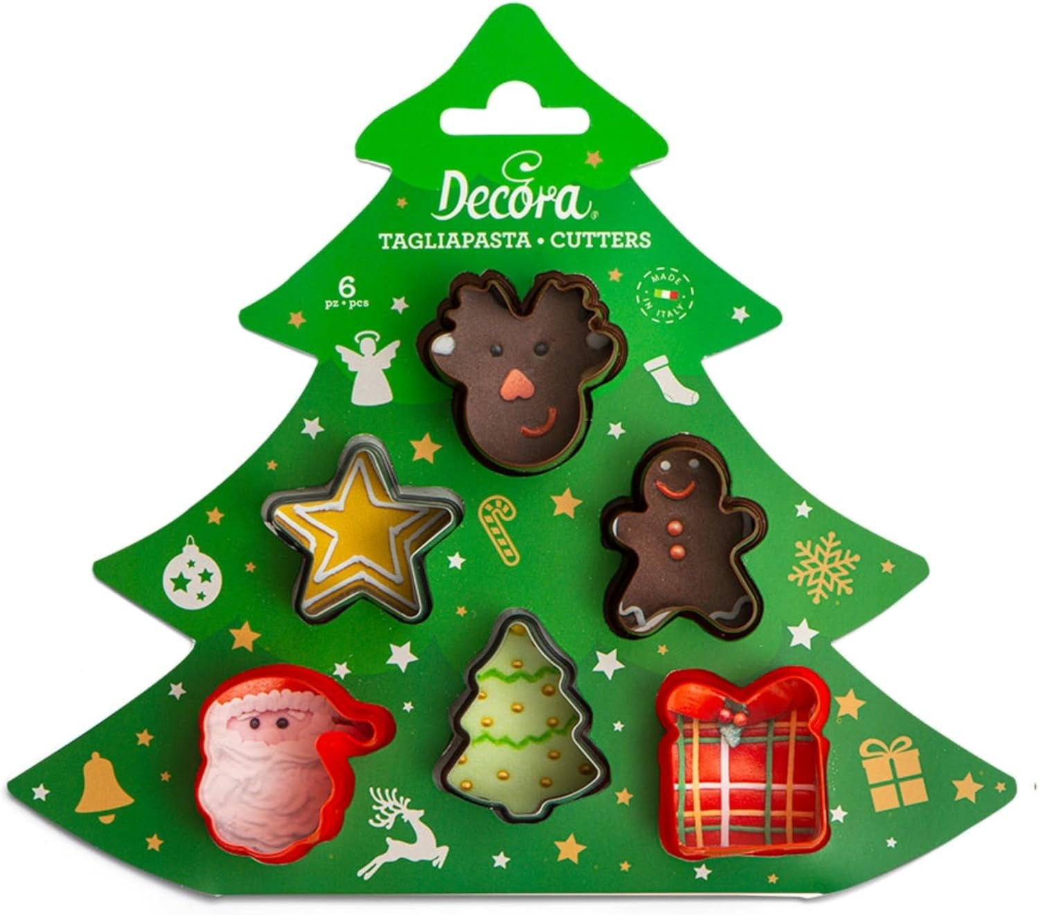 0255097 MINI DECORATOR DE PLASTIC DE CRĂCIUN, 6 BUCĂȚI, Asortate
