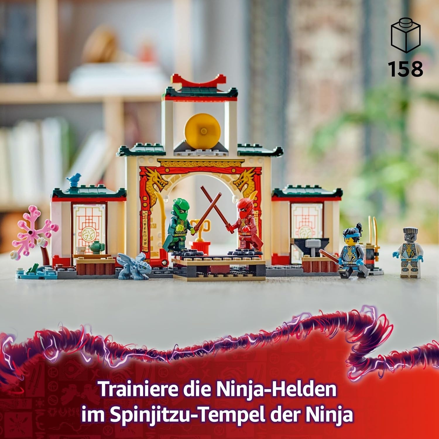 LEGO NINJAGO Spinjitzu-Tempel der Ninja - Spielset mit 4 Minifiguren und 1 Drachen Figur - Bauset - Weihnachts- oder Geburtstagsgeschenk für Jungen und Mädchen ab 4 Jahren 71831