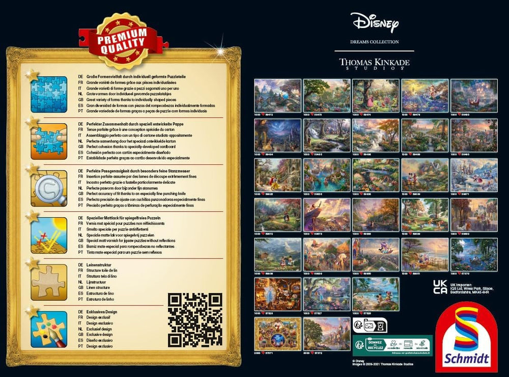 Schmidt Spiele Puzzle 59475 - Thomas Kinkade, Disney Frumoasa și Bestia, puzzle jigsaw 1,000 piese [Exclusiv pe Amazon] Puzzle Naty Shop