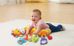 Pernă girafă pentru bebeluși Vtech - Pernă drăguță pentru îmbrățișare, joacă în poziția culcat și zornăit - Pentru copii cu vârsta cuprinsă între 0-24 luni Jucarii Bebe Naty Shop