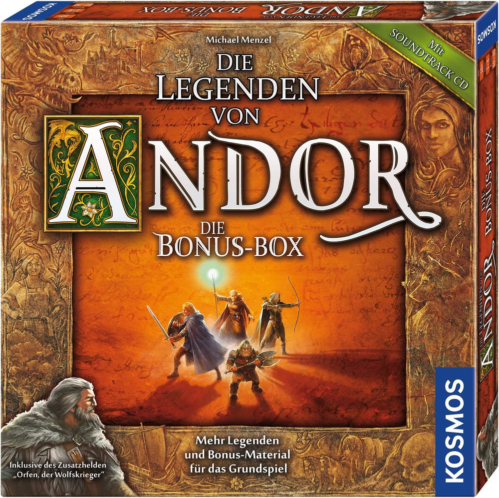 Kosmos 684358 Andor - Cutia Bonus, o expansiune variată pentru clasicul fantasy Legendele din Andor, pentru vârste de la 10 ani în sus