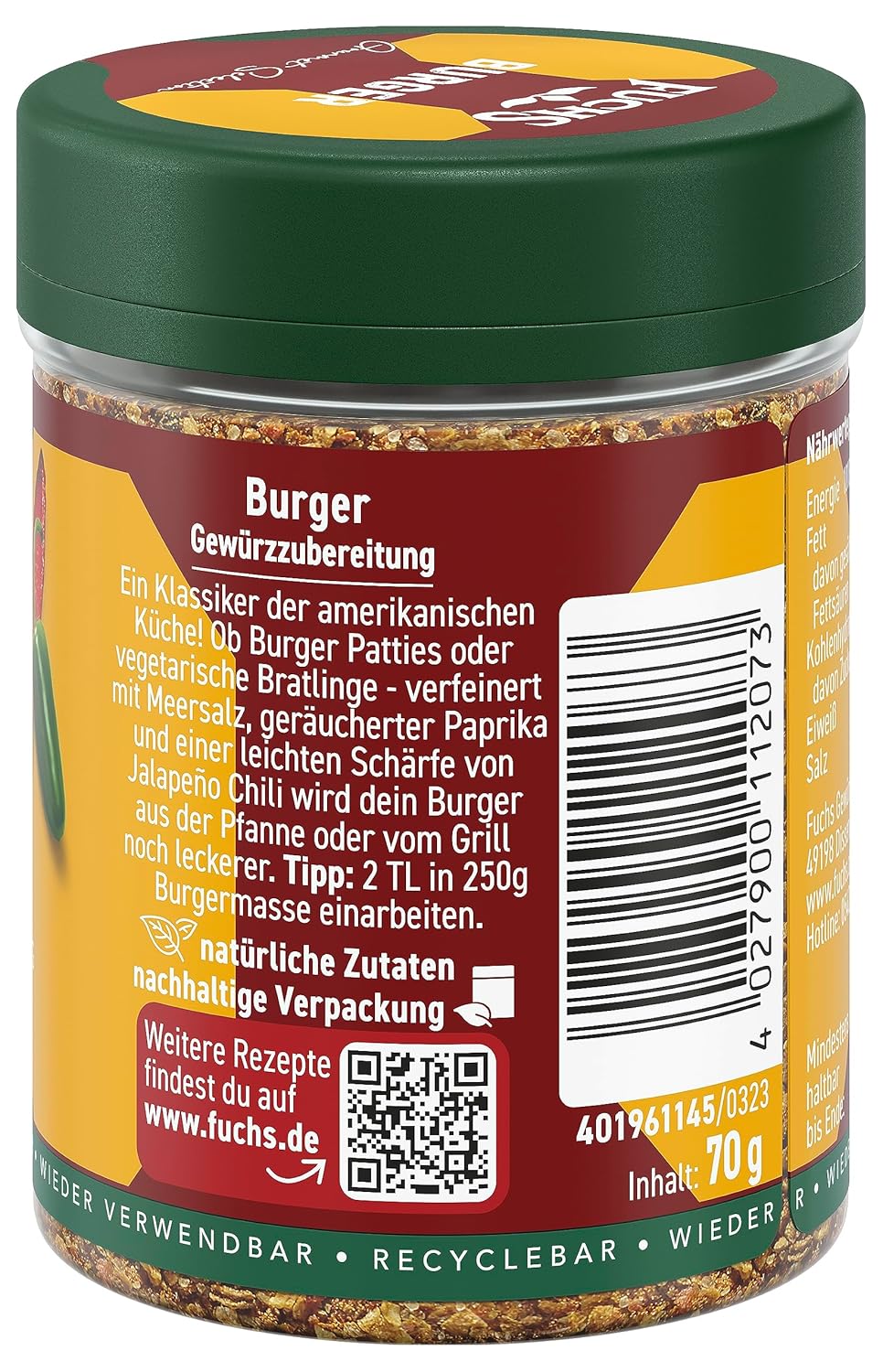 Fuchs Amestec Condimente Burger - Gust Intens Pentru Burger