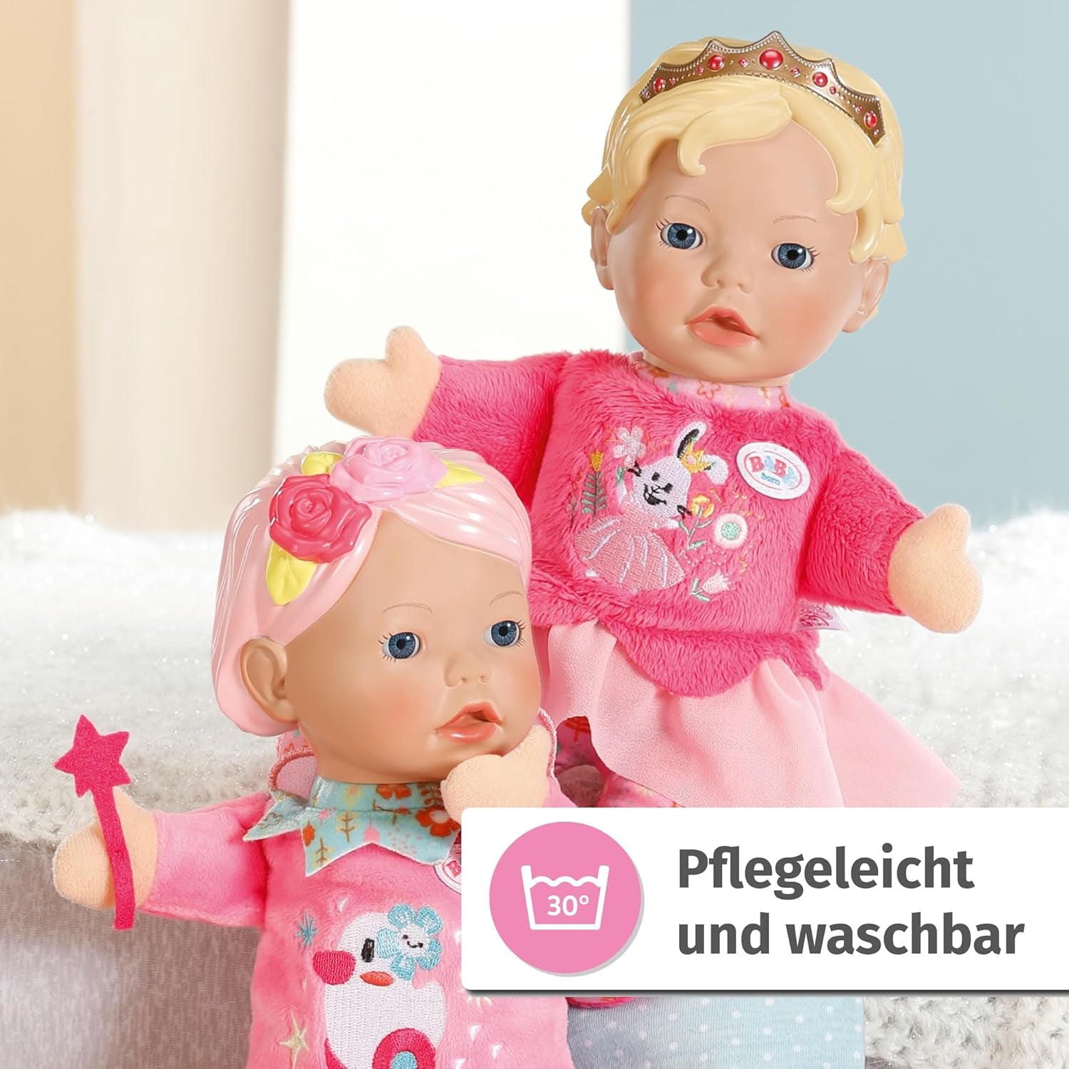 BABY born for babies Fee, Puppe mit weichem Körper und Fingertaschen in den Armen, 26 cm große Handpuppe, 834695 Zapf Creation