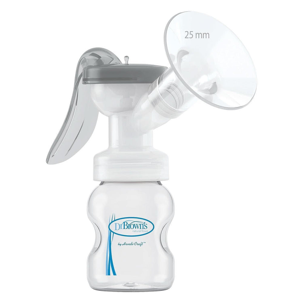 Pompă manuală de sân cu protecție 100% silicon Softshape (B, flanșă de 25 mm) și opțiuni anti-colici + biberon cu gură largă de 150 ml cu tetina cu flux lent de nivel 1 Accesorii Hrana si Alaptare Bebe Naty Shop