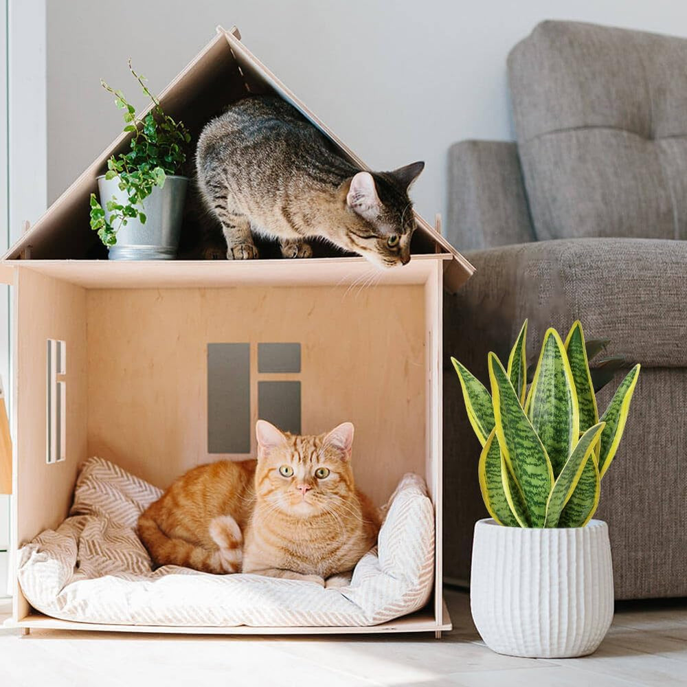 Sansevieria Kunstpflanze Im Keramiktopf, Kleine Zimmerpflanze, Künstliche Schlangenpflanze, Kunstpflanzen Wie Echt Perfekt Für Badezimmer Schlafzimmer Home Office Dekoration, Höhe 33Cm