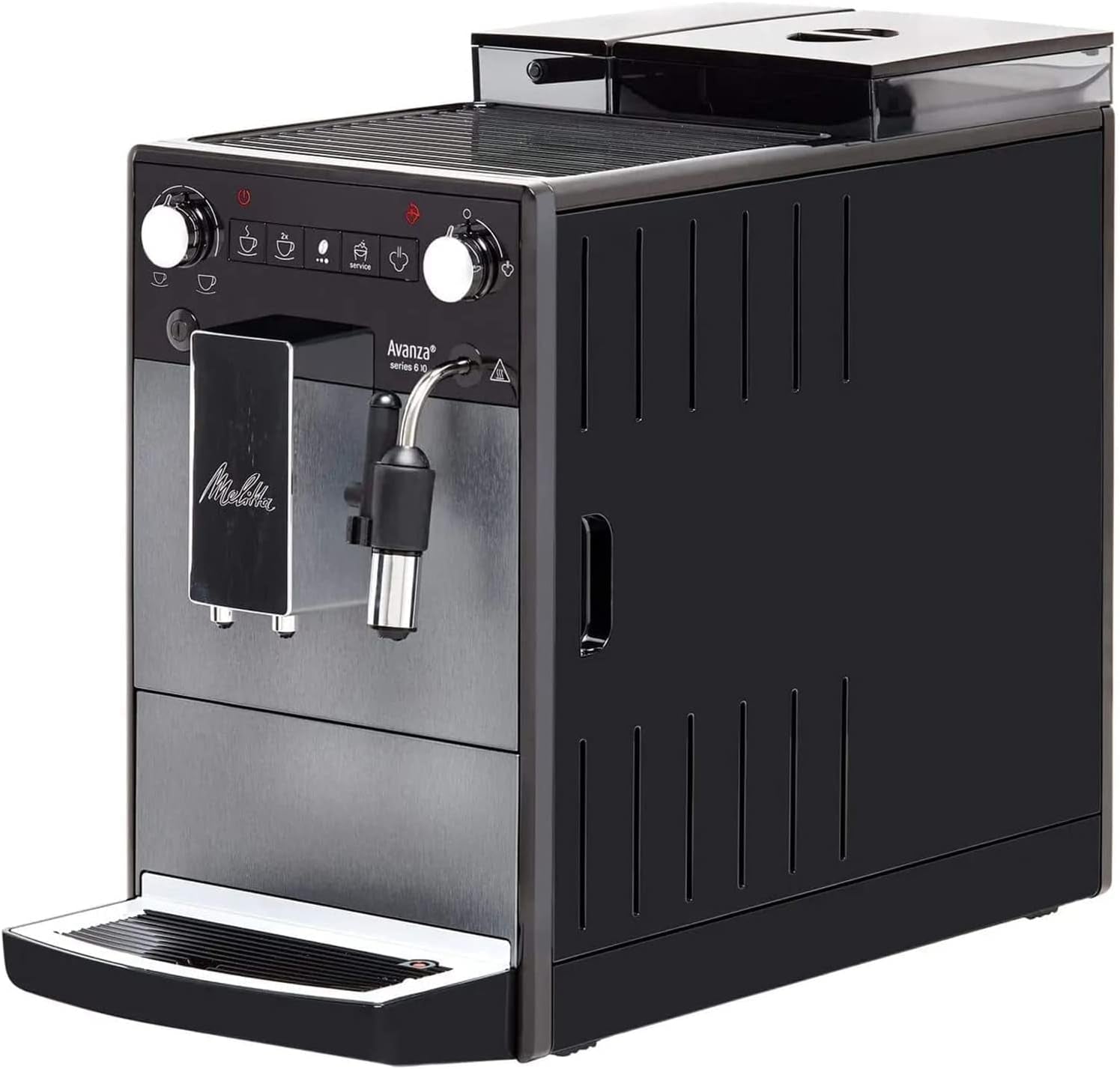 Melitta Avanza - Espressor complet automat cu sistem de lapte, espressor cu râșniță și rezervor de apă extra mare (1,5 l) pentru, de exemplu, cappuccino sau espresso, mystic titan