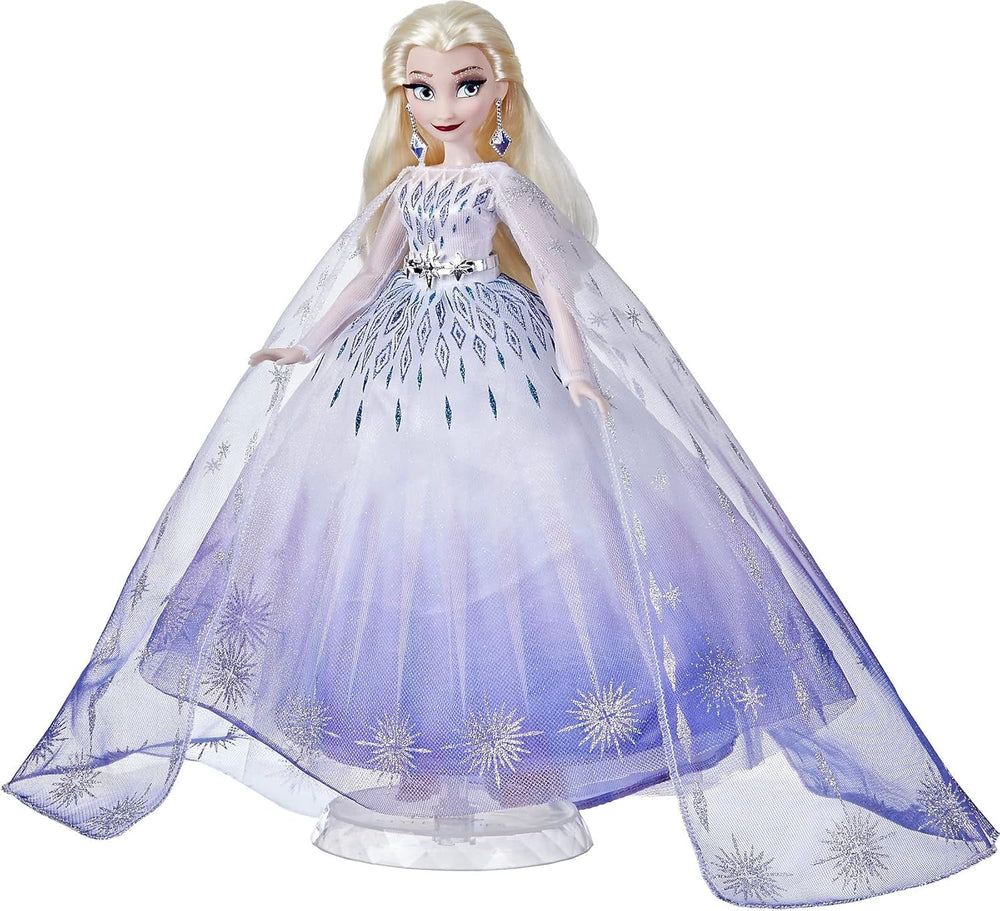 Disney Prinzessin Style Serie Weihnachtsedition ELSA, Modepuppe mit Accessoires, Sammlerpuppe für Kinder ab 6 Jahren
