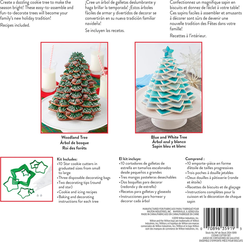 Wilton 2104-5919 Set de tăieturi pentru brad de turtă dulce, plastic, verde
