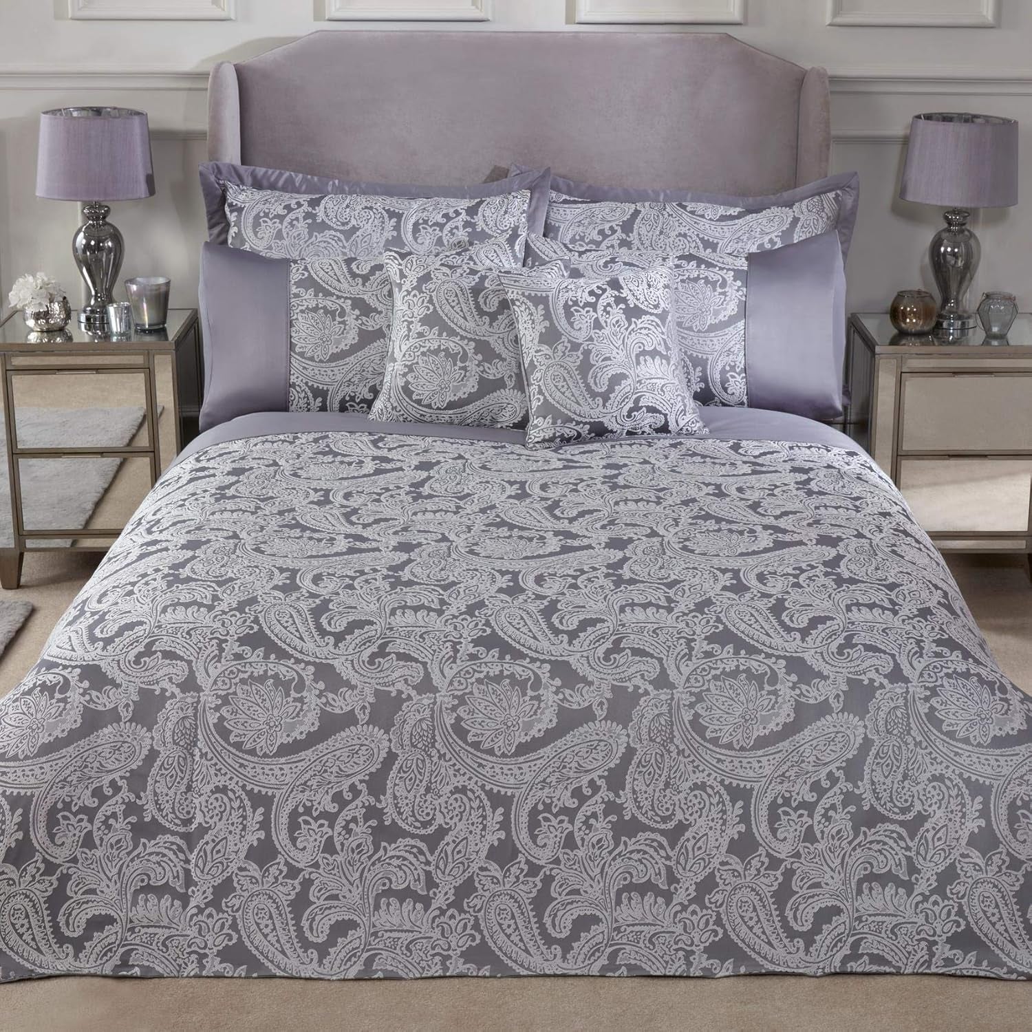 Plapumă Duchess pentru pat king-size, 100% poliester, de culoare crem Paturi si Cuverturi Emma Barclay argint Super King