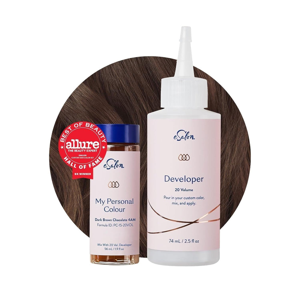 Set colorant permanent pentru păr, 100% acoperire gri, colorare la domiciliu, 0% amoniac vopsele de păr, vopsele de păr multidimensionale, vopsele de păr profesionale Vopsea pentru par Naty Shop Ciocolată maro închis 4Am