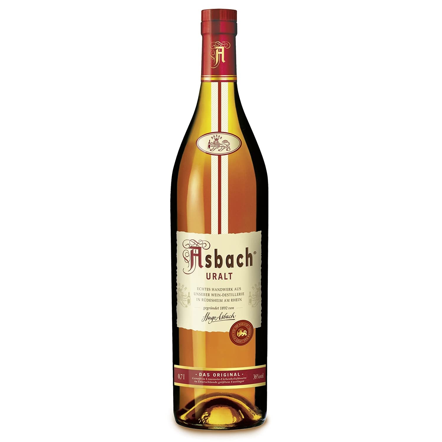 Praline RCP Asbach delicate în sticle cu crustă – 1 x 310 g – Ciocolată neagră cu umplutură Asbach