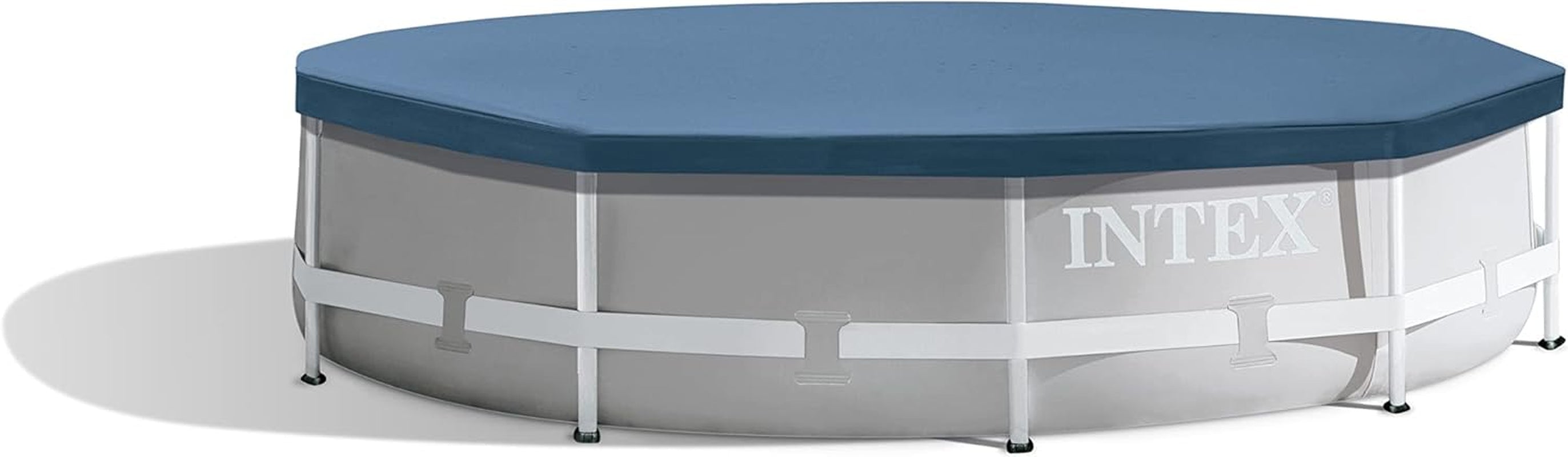 28202UK Piscină de 3 m x 76 cm cu cadru metalic și pompă de filtrare, 4.485 litri, albastră, 305 x 76 cm și prelată rotundă pentru piscină - Prelată pentru piscină - Pentru piscine cu cadru metalic și prismatic, albastră, 3 m
