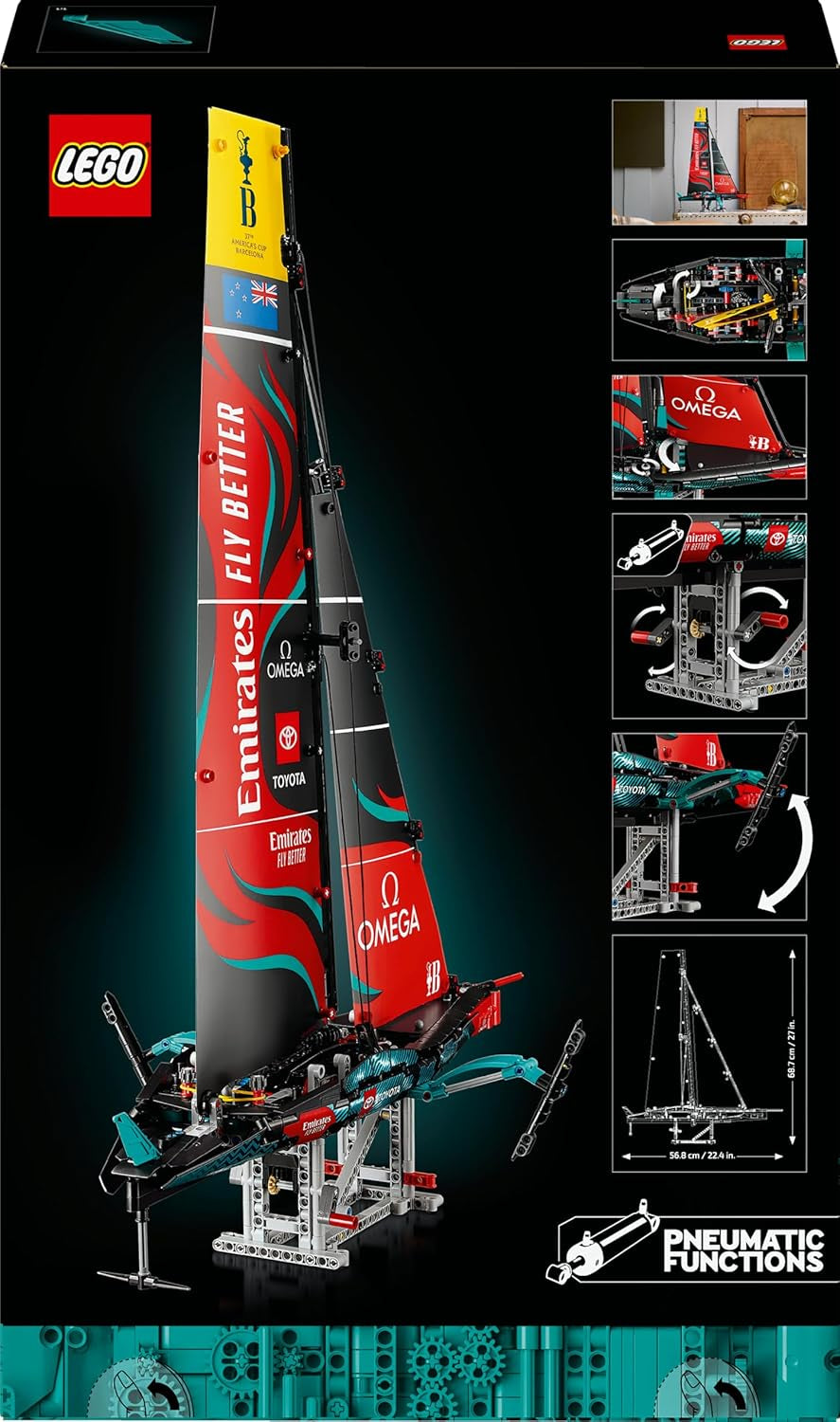 LEGO Technic Emirates Team New Zealand AC75 Rennjacht, Bauset mit Segelboot für Erwachsene, Geschenk für Männer und Frauen, kreative und entspannende Aktivität 42174
