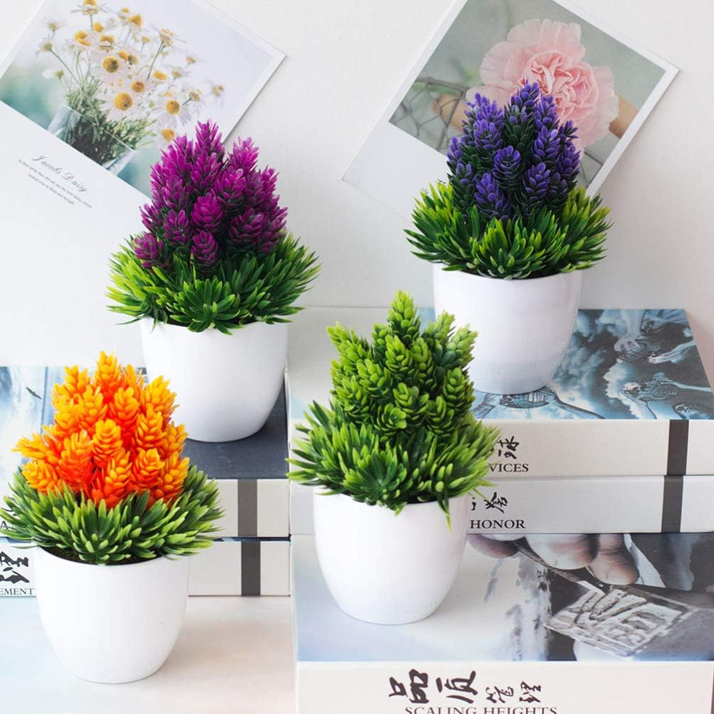 Yardwe 8Stücke Künstliche Bonsai Grüne Topfpflanzen Aus Kunststoff Für Schreibtisch Dekorative Zimmerpflanzen
