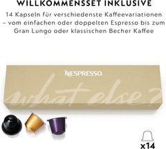 Espressor cu capsule Nespresso EN167.W Citiz, pompă de înaltă presiune și control ideal al temperaturii, fără Aeroccino (spumator de lapte), funcție de economisire a energiei, 1260 W, alb-crem, 37,4 x 11,9 x 25,5 cm