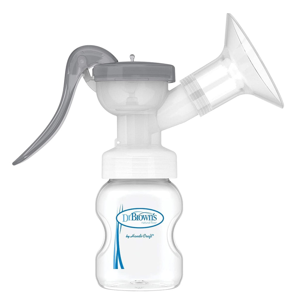 Pompă manuală de sân cu protecție 100% silicon Softshape (B, flanșă de 25 mm) și opțiuni anti-colici + biberon cu gură largă de 150 ml cu tetina cu flux lent de nivel 1 Accesorii Hrana si Alaptare Bebe Naty Shop