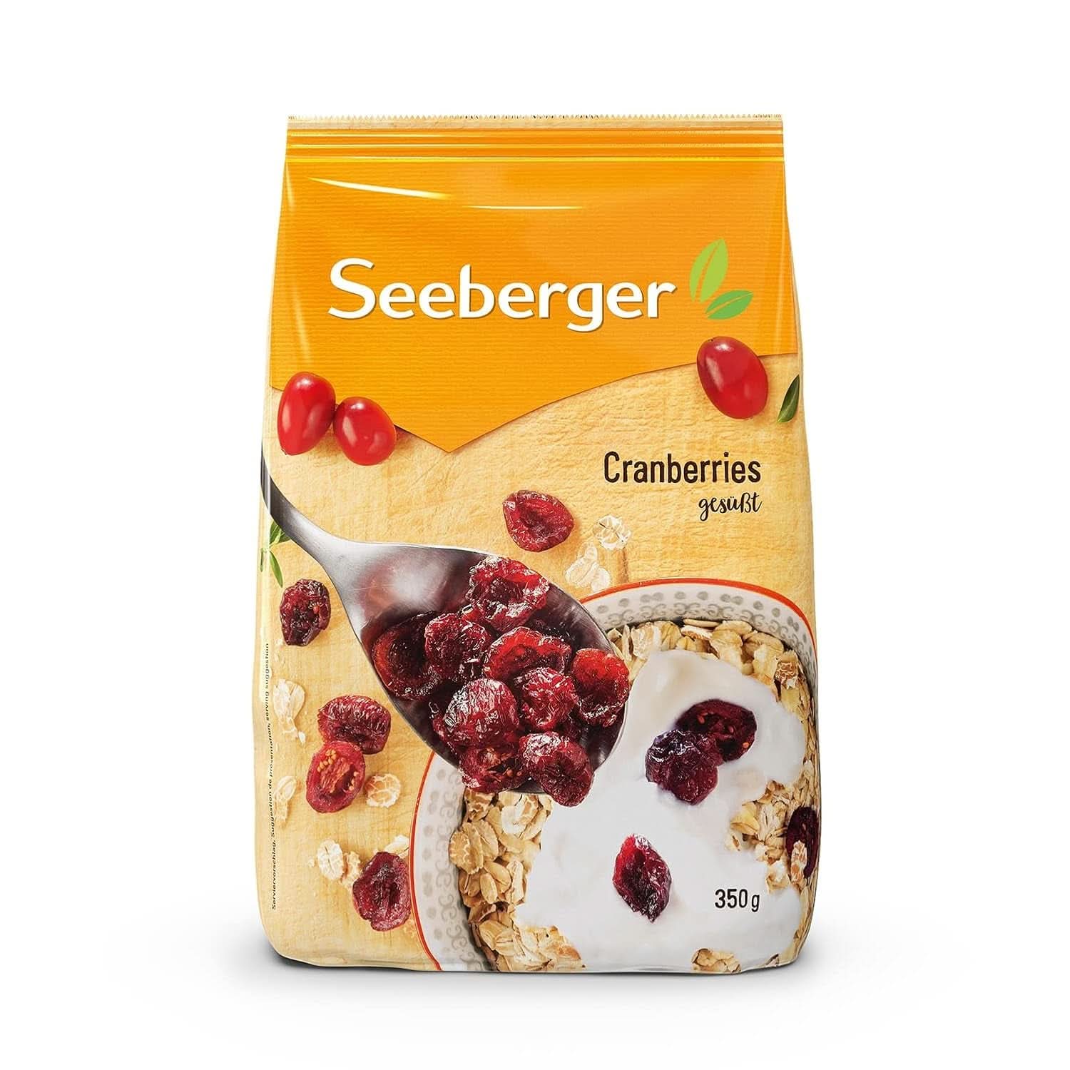 Seeberger, Merișoare canadiene înjumătățite, fructate și dulci Produse deshidratate Naty Shop 8 x 350 grame
