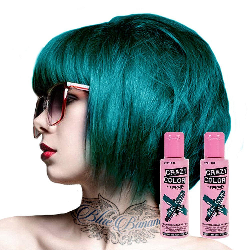 2x Culoare de păr semipermanentă 100ml (verde pin) Vopsea pentru par Naty Shop Verde 100 Ml (pachet de 2)