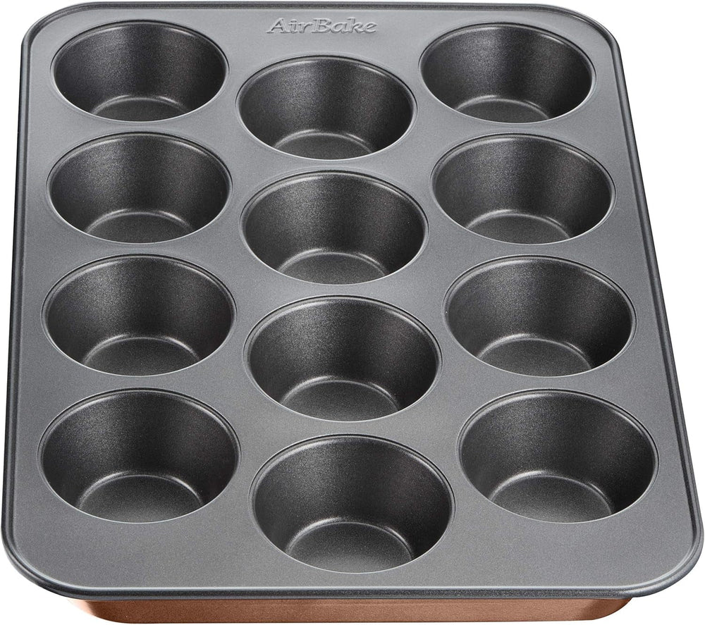 Tefal Airbake J2555014 Muffinform, Antihaftbeschichtung, Karbonstahl, Braun, 29 X 41 Cm Matrite si tavi pentru copt Naty Shop