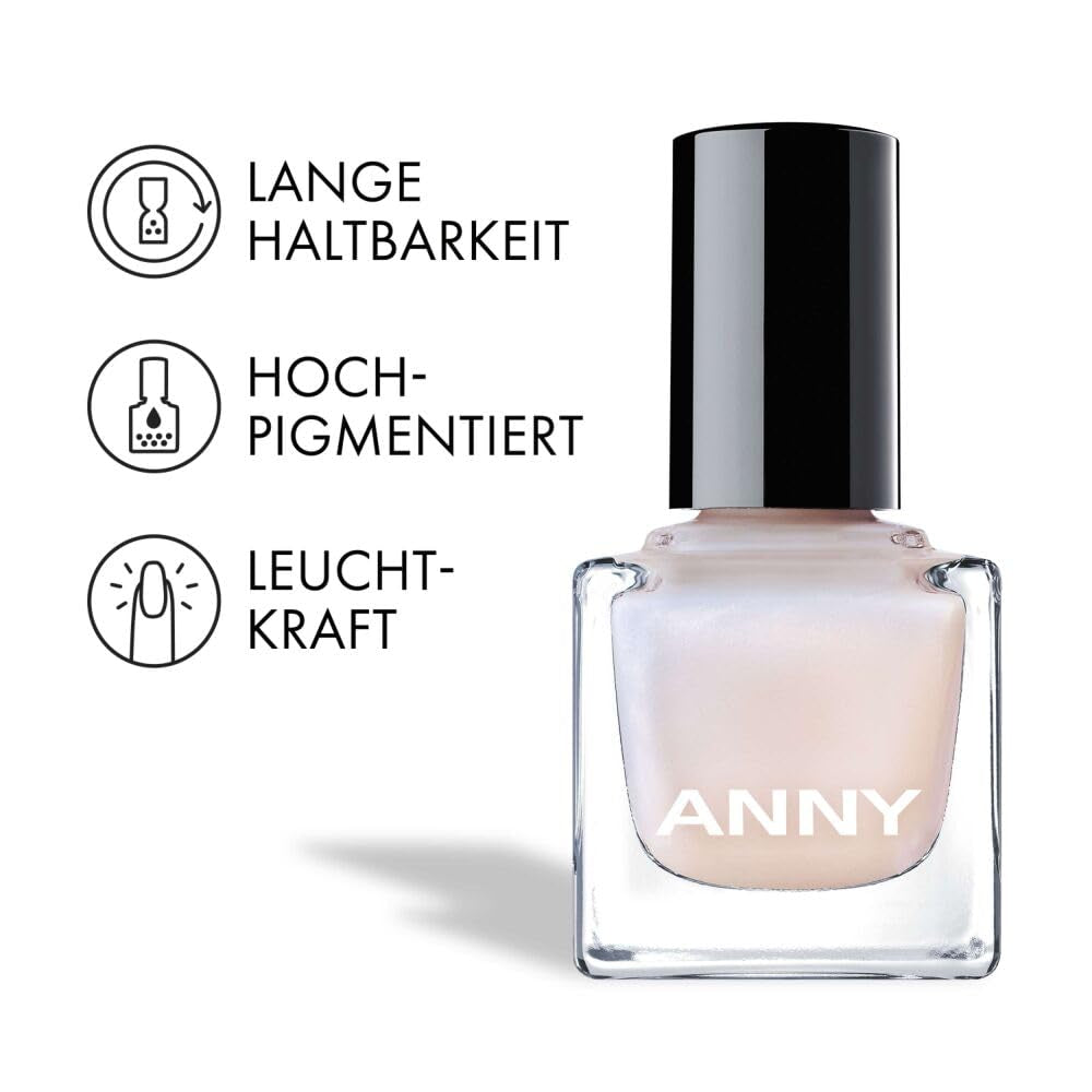 Oja ANNY – Oja colorată de înaltă calitate, cu strălucire de lungă durată, rezistentă la ciobire și cu uscare rapidă, culoare: Opalescentă - 15 ml