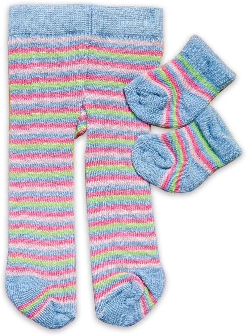 Heless 760 - Strumpfhose mit Söckchen für Puppen, verschiedene Farbvarianten und Muster, 1 von 3 Designs (zufällige Auswahl), Größe 28 - 35 cm