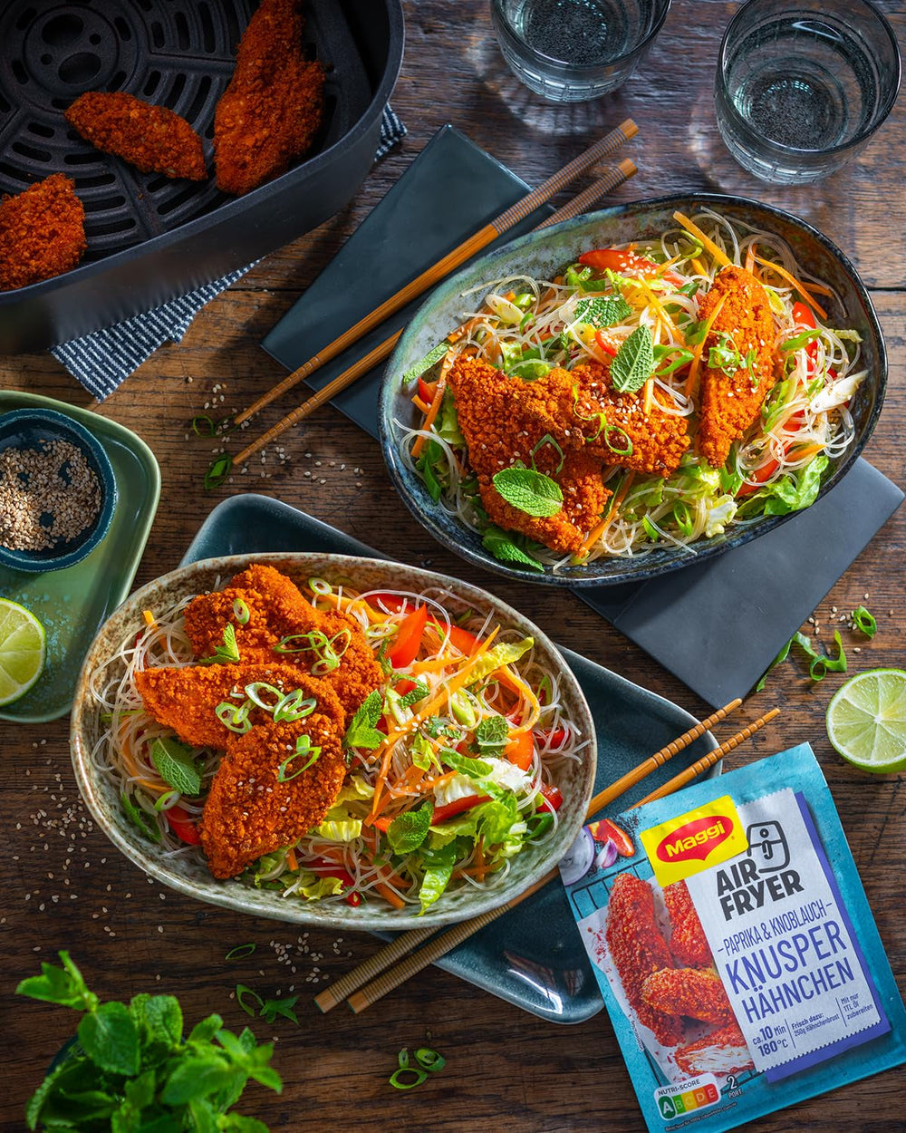 MAGGI Airfryer Knusper Hähnchen - Paprika & Knoblauch, 1er Pack (1 x 39g)