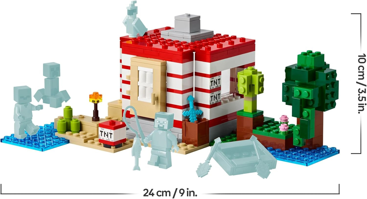 LEGO Minecraft Das TNT-Dschungelhaus - Gamer Spielzeug für Kinder - Interaktives Spielset mit Boot, Steve-, Creeper- und Zombie Minifiguren - Gaming Geschenk für Mädchen & Jungen ab 8 Jahren - 21275