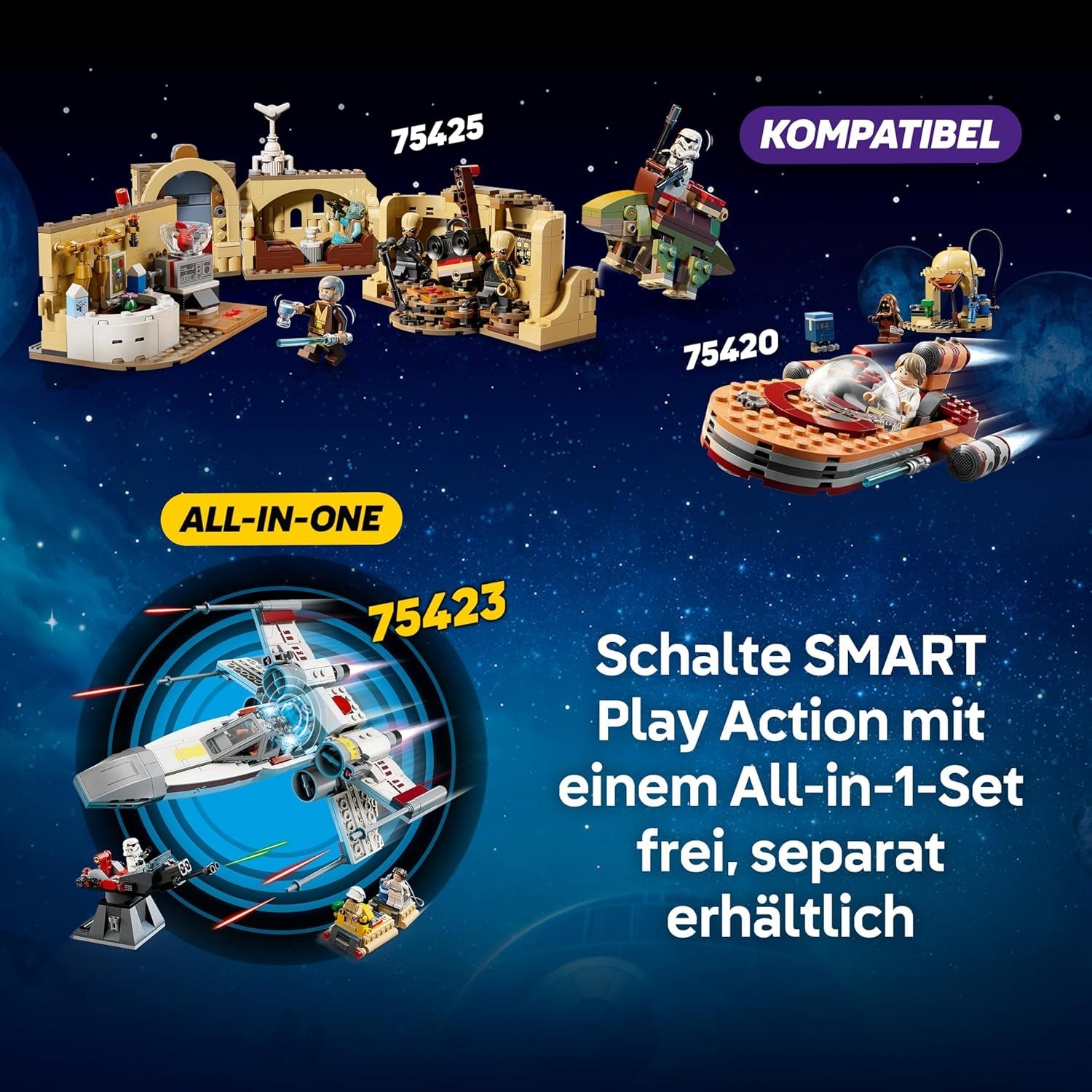 LEGO Star Wars 75425 SMART Play: Mos Eisley Cantina - Kompatibles Interaktives Spielzeug inkl. 3 SMART Tags und 2 Minifiguren - Geschenkidee für Jungen und Mädchen ab 8 Jahren & Erwachsene Fans