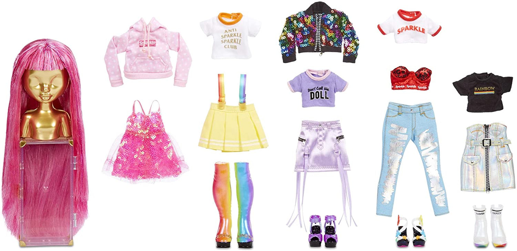 Rainbow High 571049 Fashion Studio - Exklusive Puppe mit Kleidung, Accessoires & 2 Funkelnden Perücken - Schaffen Sie 300+ Looks!